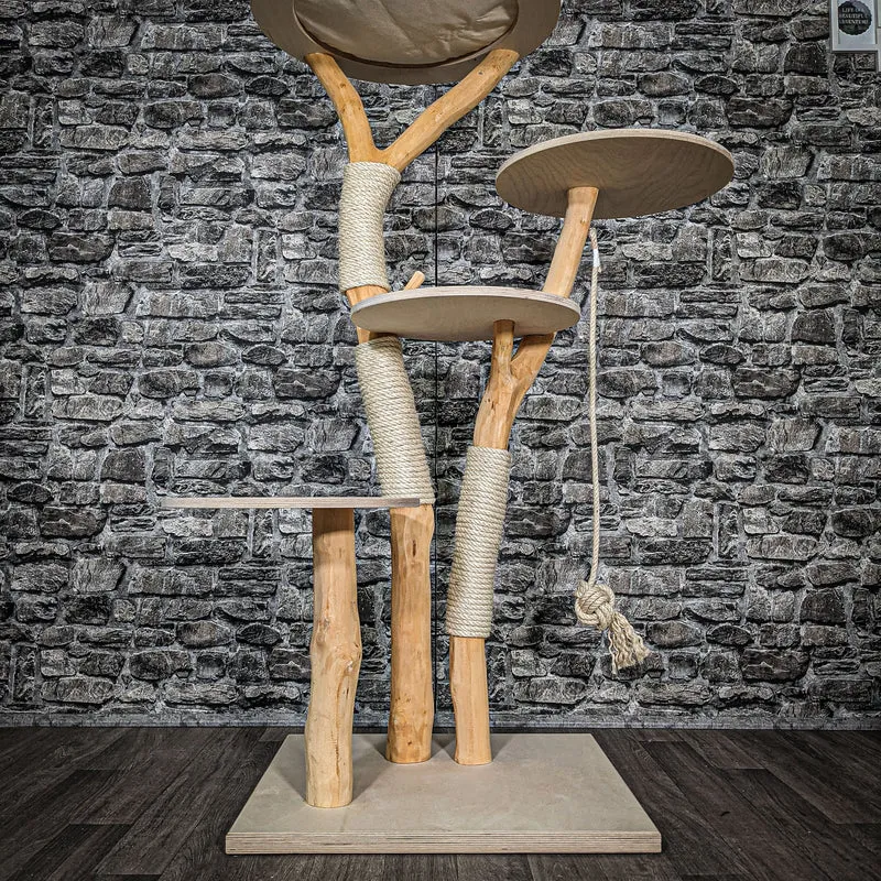 Naturkratzbaum 2574 Kratzbaum Natur Holz Design 144 cm hoch