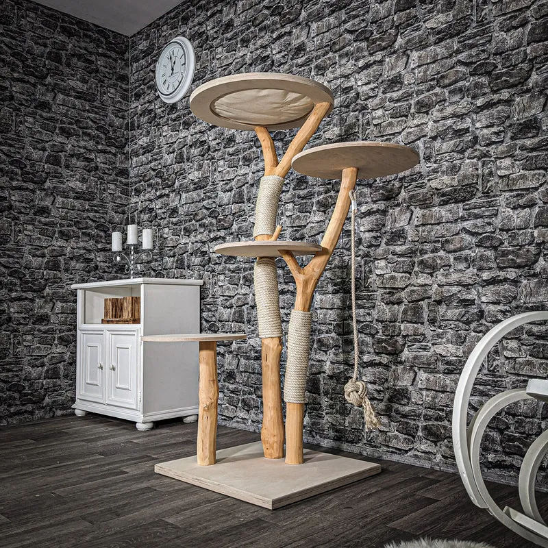 Naturkratzbaum 2574 Kratzbaum Natur Holz Design 144 cm hoch