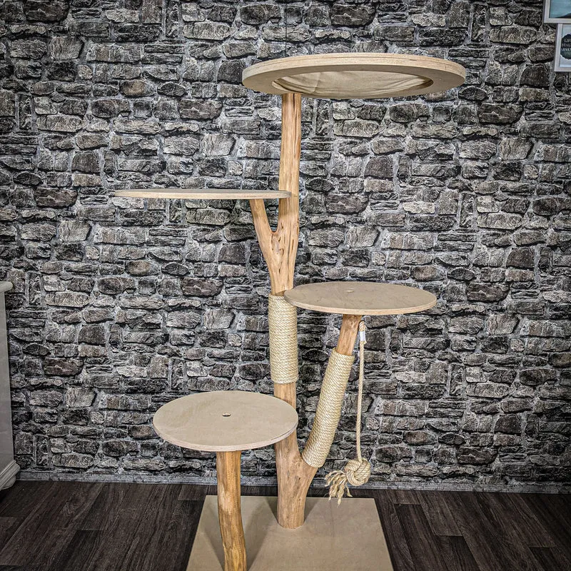 Naturkratzbaum 2573 Kratzbaum Natur Holz Design 145 cm hoch
