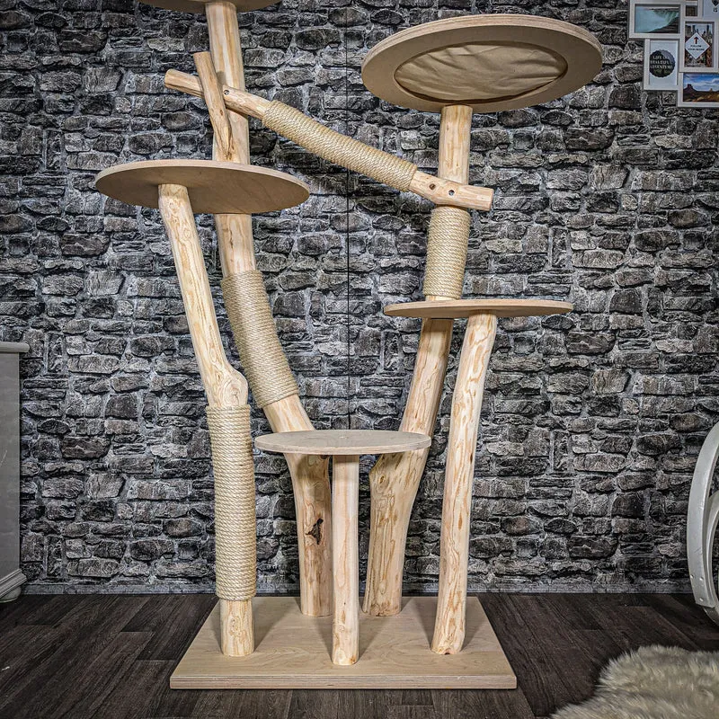 Naturkratzbaum 2556 Kratzbaum Natur Holz Design 174 cm hoch