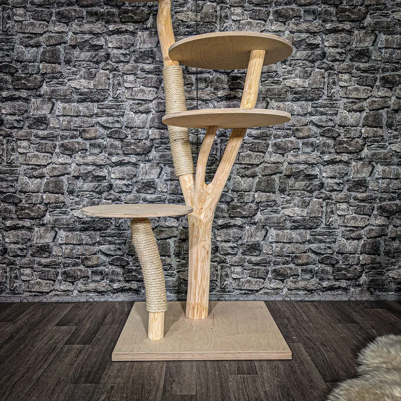 Naturkratzbaum 2555 Kratzbaum Natur Holz Design 145 cm hoch
