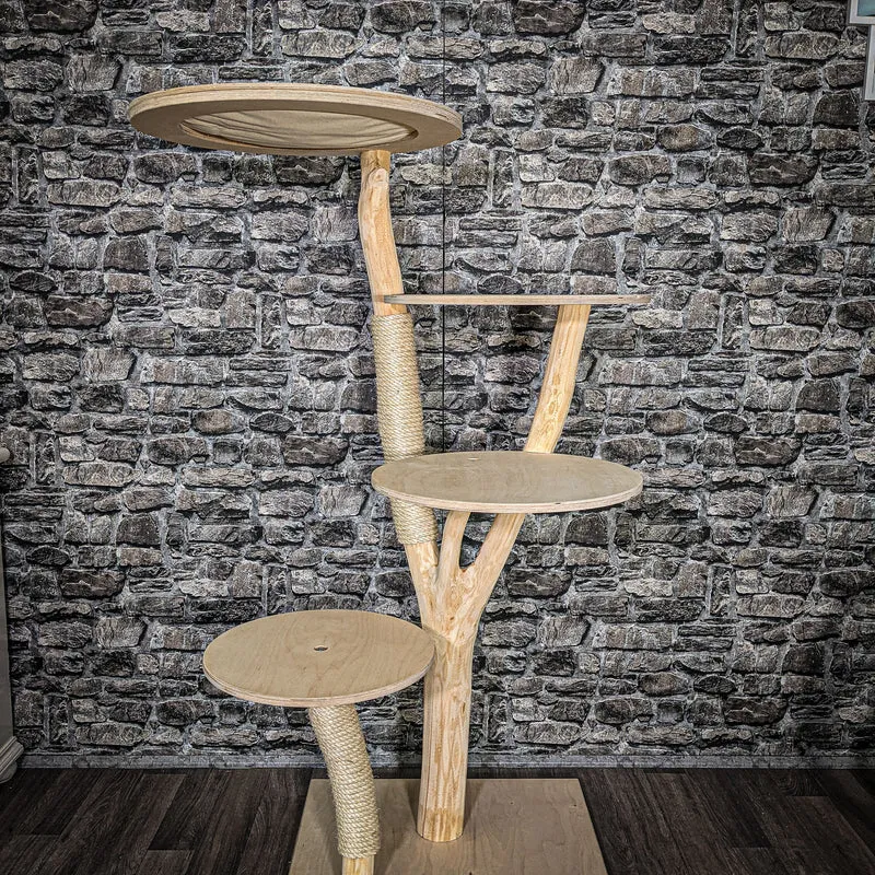 Naturkratzbaum 2555 Kratzbaum Natur Holz Design 145 cm hoch