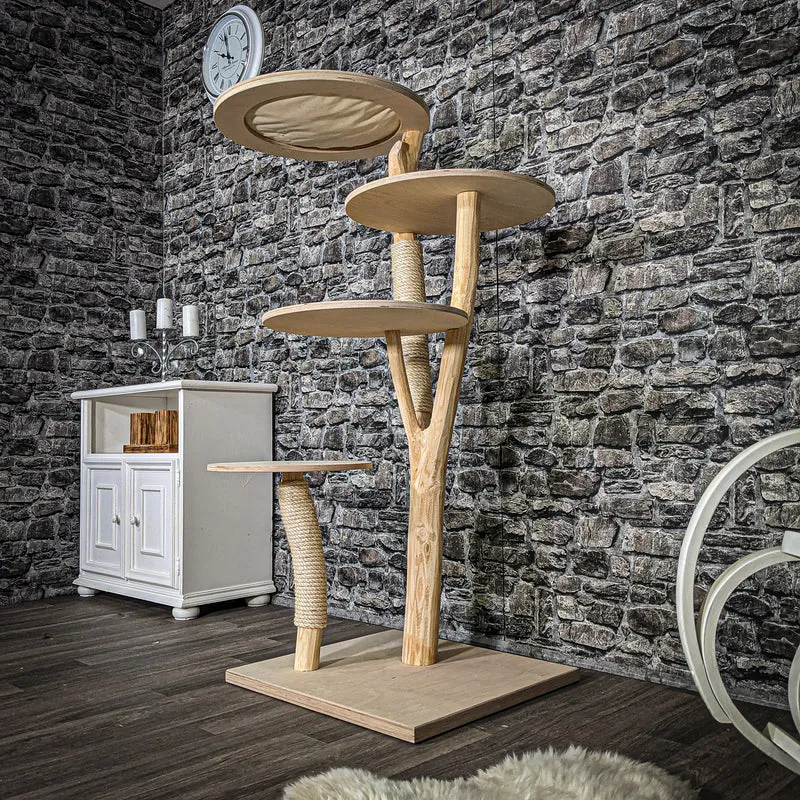 Naturkratzbaum 2555 Kratzbaum Natur Holz Design 145 cm hoch
