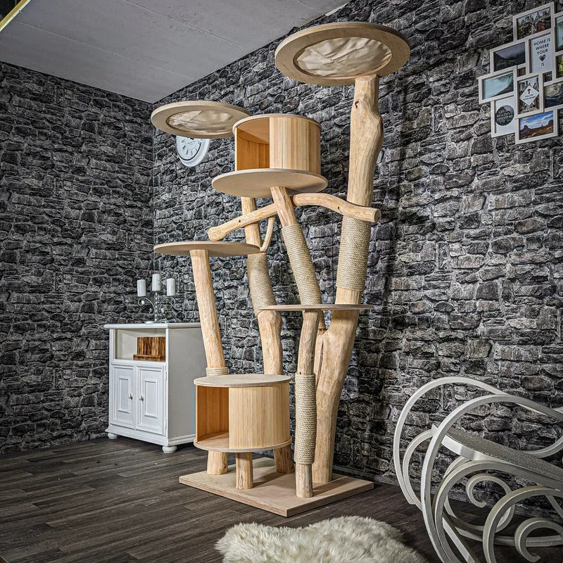 Naturkratzbaum 2554 Kratzbaum Natur Holz Design 194 cm hoch