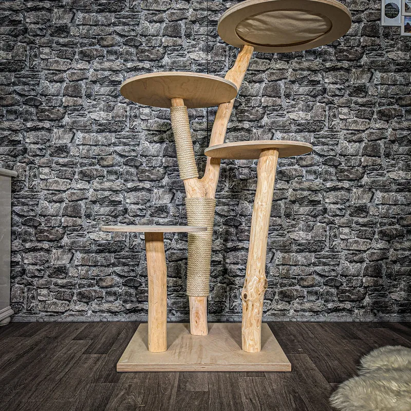 Naturkratzbaum 2550 Kratzbaum Natur Holz Design 140 cm hoch