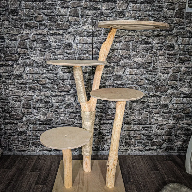 Naturkratzbaum 2550 Kratzbaum Natur Holz Design 140 cm hoch