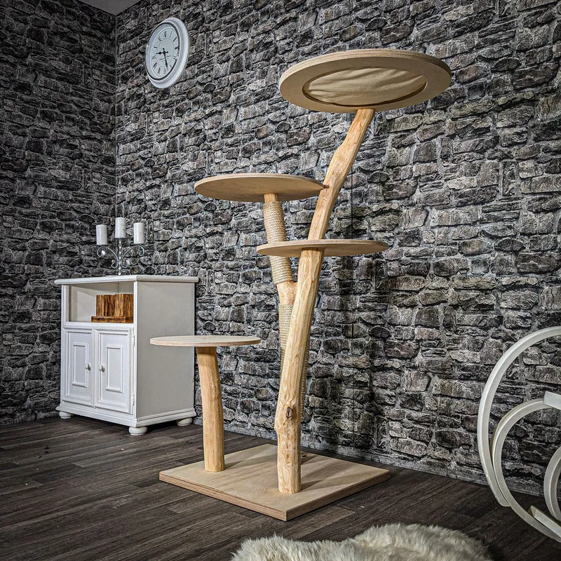 Naturkratzbaum 2550 Kratzbaum Natur Holz Design 140 cm hoch