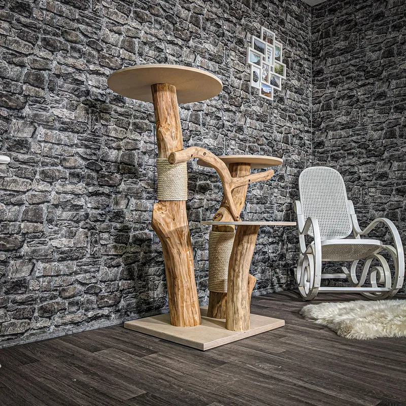 Naturkratzbaum 2549 Kratzbaum Natur Holz Design 120 cm hoch