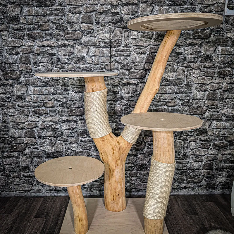 Naturkratzbaum 2547 Kratzbaum Natur Holz Design 145 cm hoch