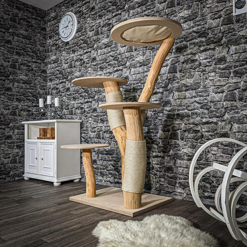 Naturkratzbaum 2547 Kratzbaum Natur Holz Design 145 cm hoch