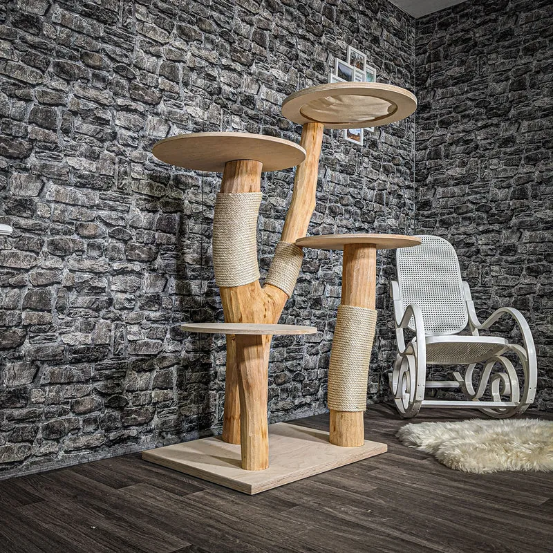 Naturkratzbaum 2547 Kratzbaum Natur Holz Design 145 cm hoch