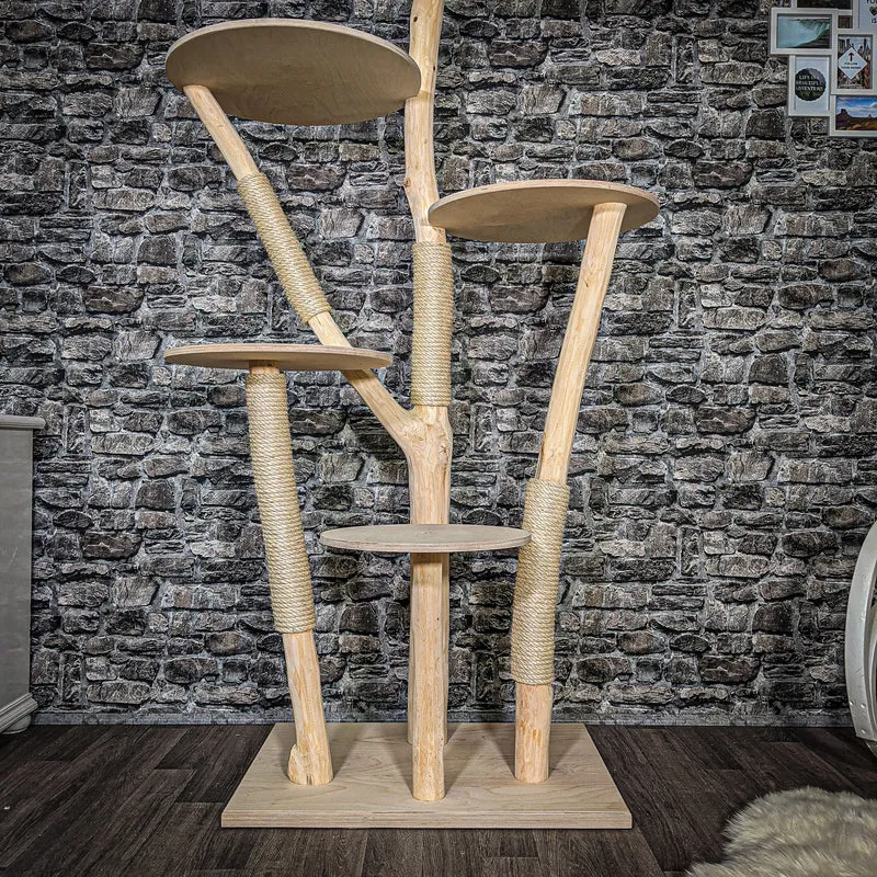 Naturkratzbaum 2545 Kratzbaum Natur Holz Design 185 cm hoch Katzenbaum