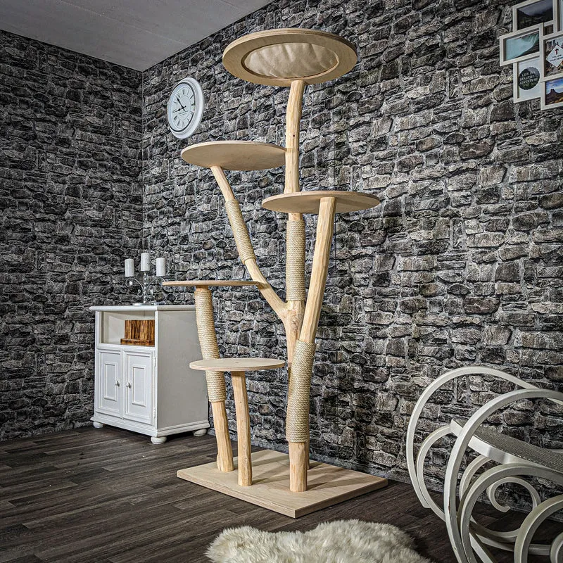 Naturkratzbaum 2545 Kratzbaum Natur Holz Design 185 cm hoch Katzenbaum
