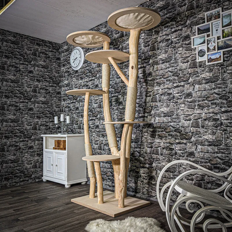 Naturkratzbaum 2543 Kratzbaum Natur Holz Design 210 cm hoch Katzenbaum