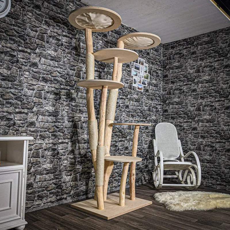 Naturkratzbaum 2543 Kratzbaum Natur Holz Design 210 cm hoch Katzenbaum