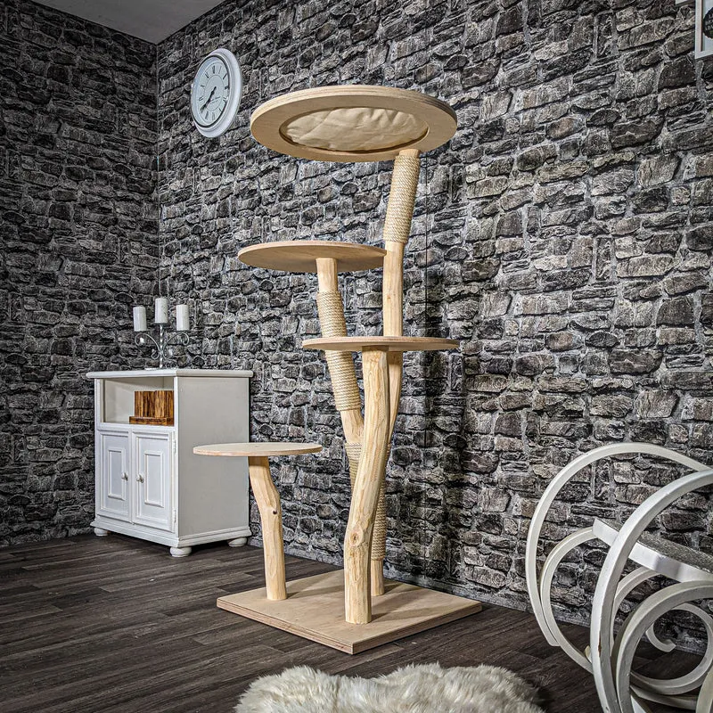 Naturkratzbaum 2538 Kratzbaum Natur Holz Design 144 cm hoch