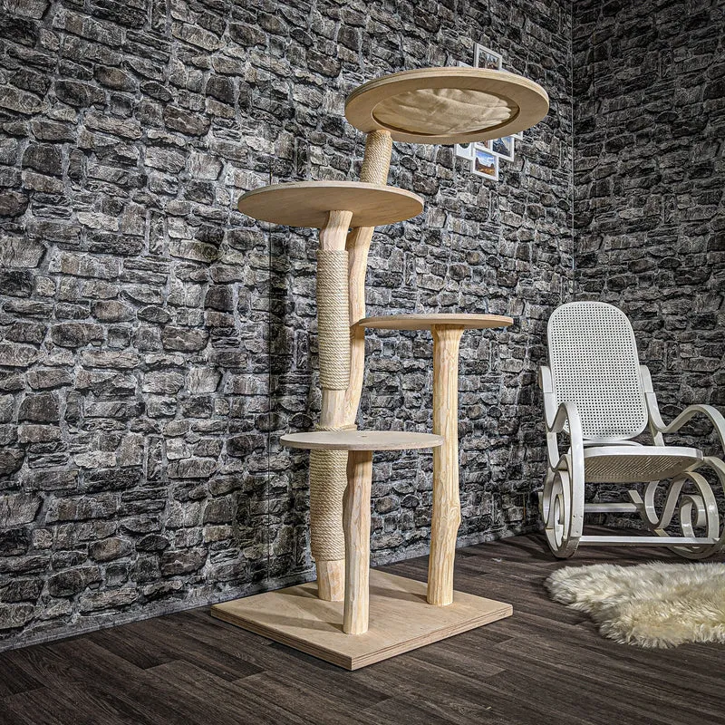 Naturkratzbaum 2538 Kratzbaum Natur Holz Design 144 cm hoch