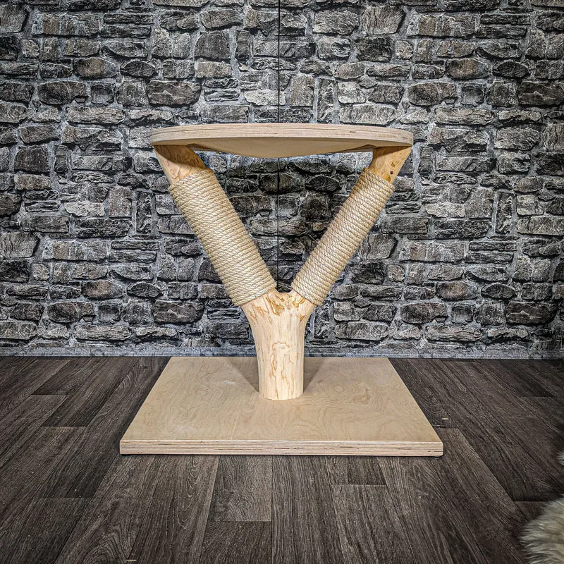Katzenbett 2534 Liegemulde 63 cm hoch Natur Holz Design Kratzbaum Naturkratzbaum