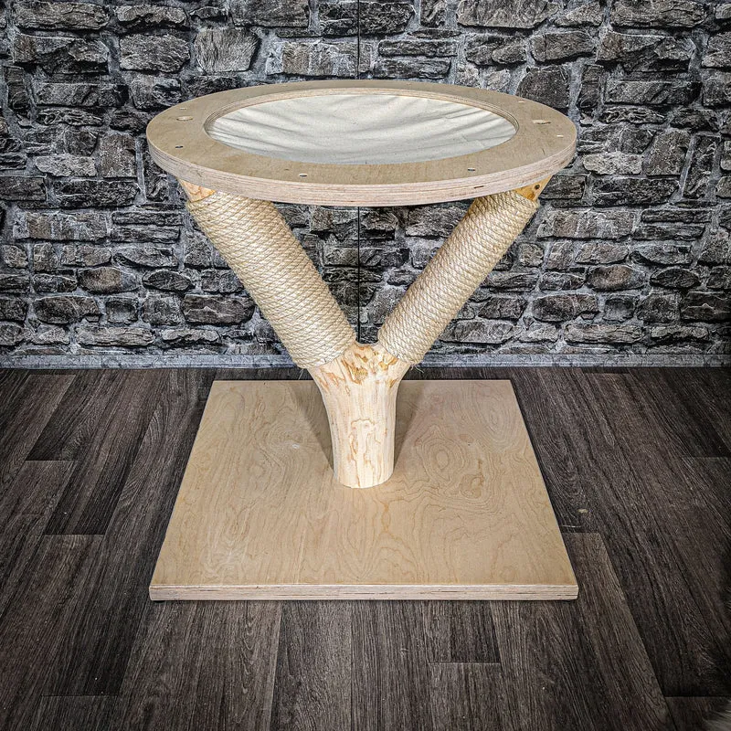 Katzenbett 2534 Liegemulde 63 cm hoch Natur Holz Design Kratzbaum Naturkratzbaum