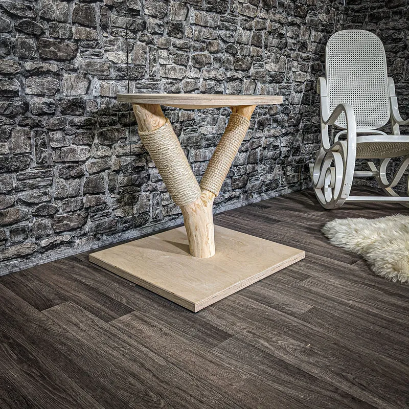 Katzenbett 2534 Liegemulde 63 cm hoch Natur Holz Design Kratzbaum Naturkratzbaum