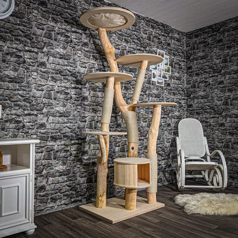 Naturkratzbaum 2532 Kratzbaum Natur Holz Design 203 cm hoch