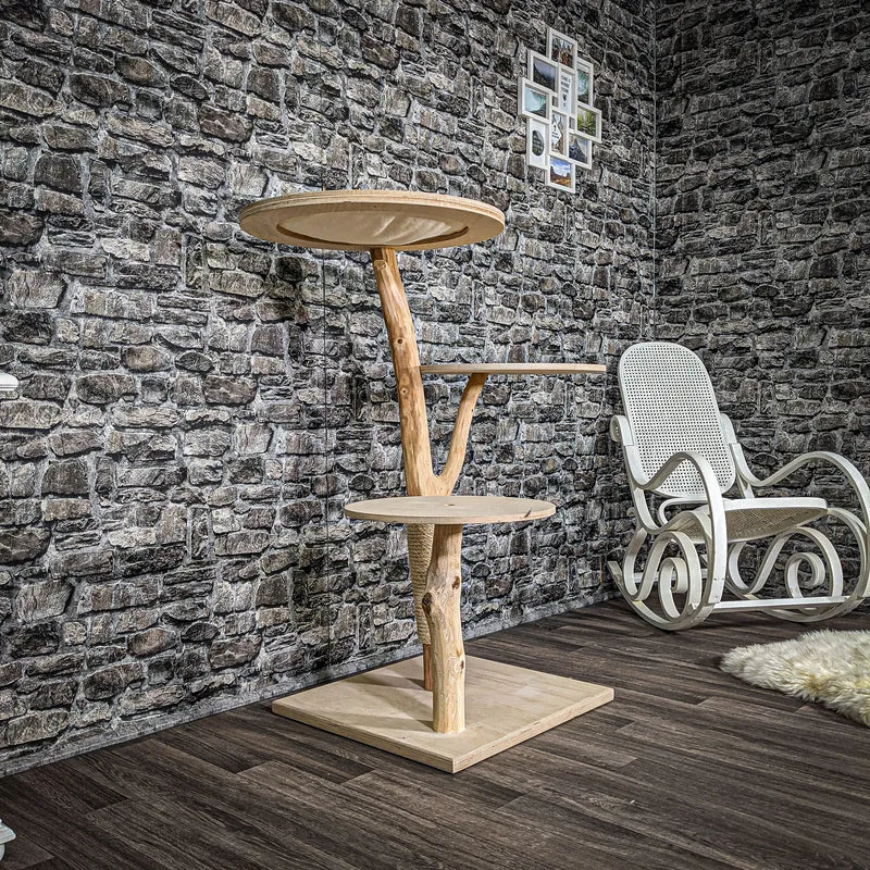 Naturkratzbaum 2504 Kratzbaum Natur Holz Design 115 cm hoch