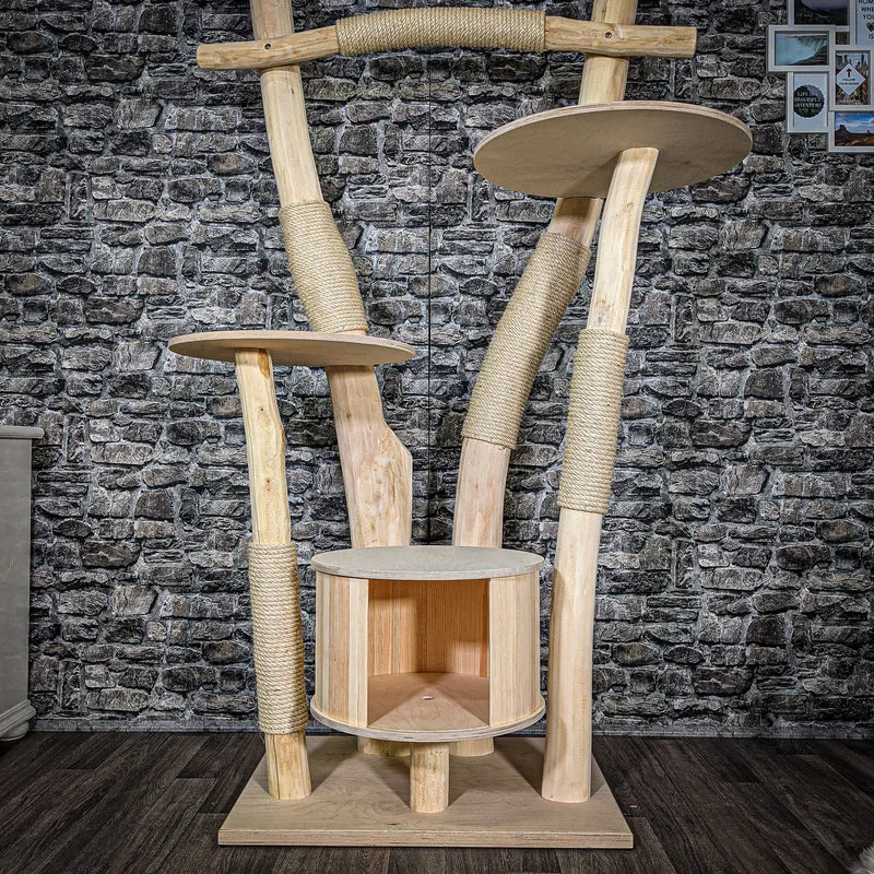 Naturkratzbaum 2505 Kratzbaum Natur Holz Design 200 cm hoch