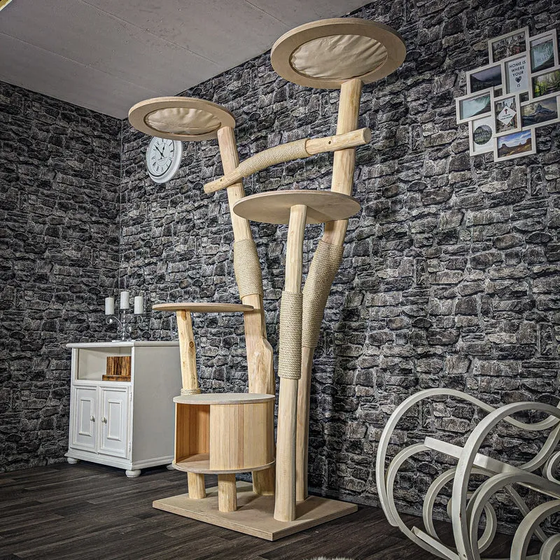 Naturkratzbaum 2505 Kratzbaum Natur Holz Design 200 cm hoch