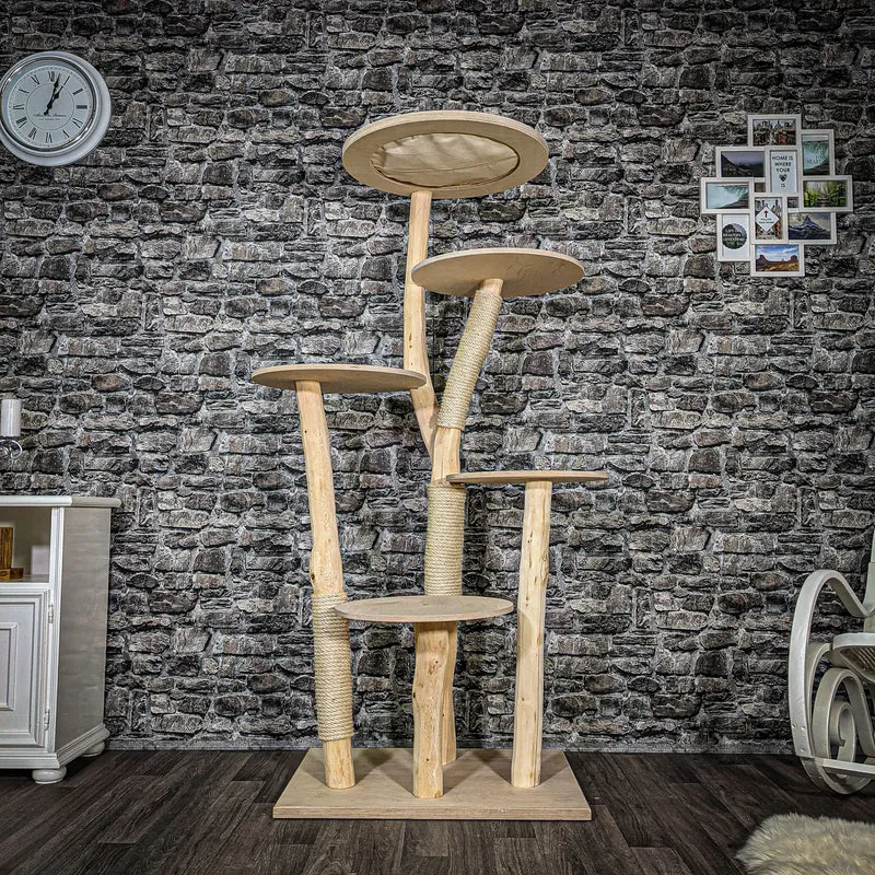 Naturkratzbaum 2506 Kratzbaum Natur Holz Design 174 cm hoch