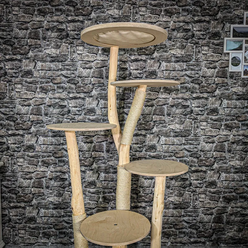 Naturkratzbaum 2506 Kratzbaum Natur Holz Design 174 cm hoch