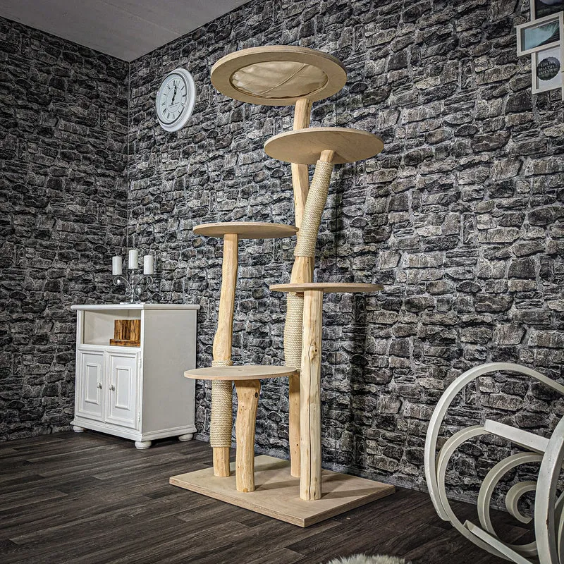 Naturkratzbaum 2506 Kratzbaum Natur Holz Design 174 cm hoch