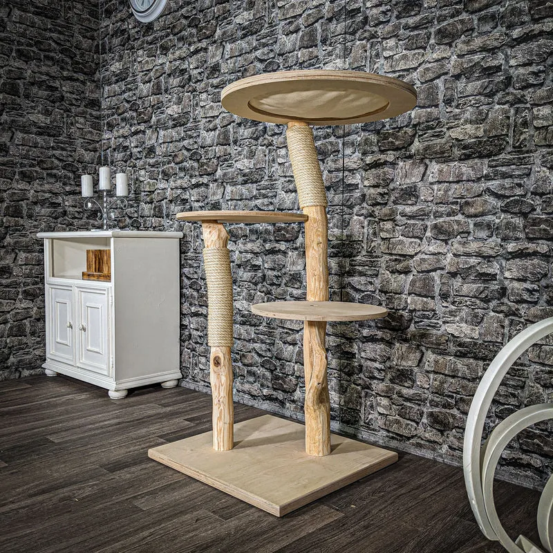 Naturkratzbaum 2508 Kratzbaum Natur Holz Design 116 cm hoch