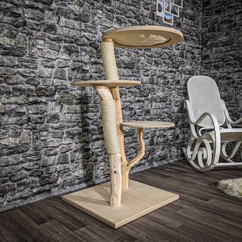 Naturkratzbaum 2508 Kratzbaum Natur Holz Design 116 cm hoch