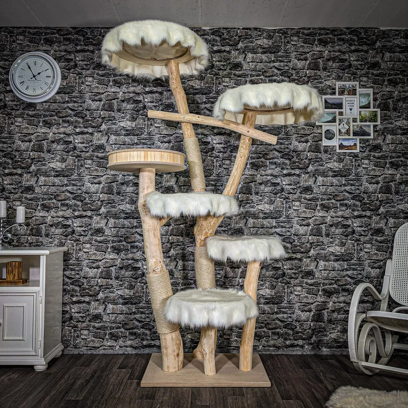 Naturkratzbaum 2510 Kratzbaum Natur Holz Design 211 cm hoch