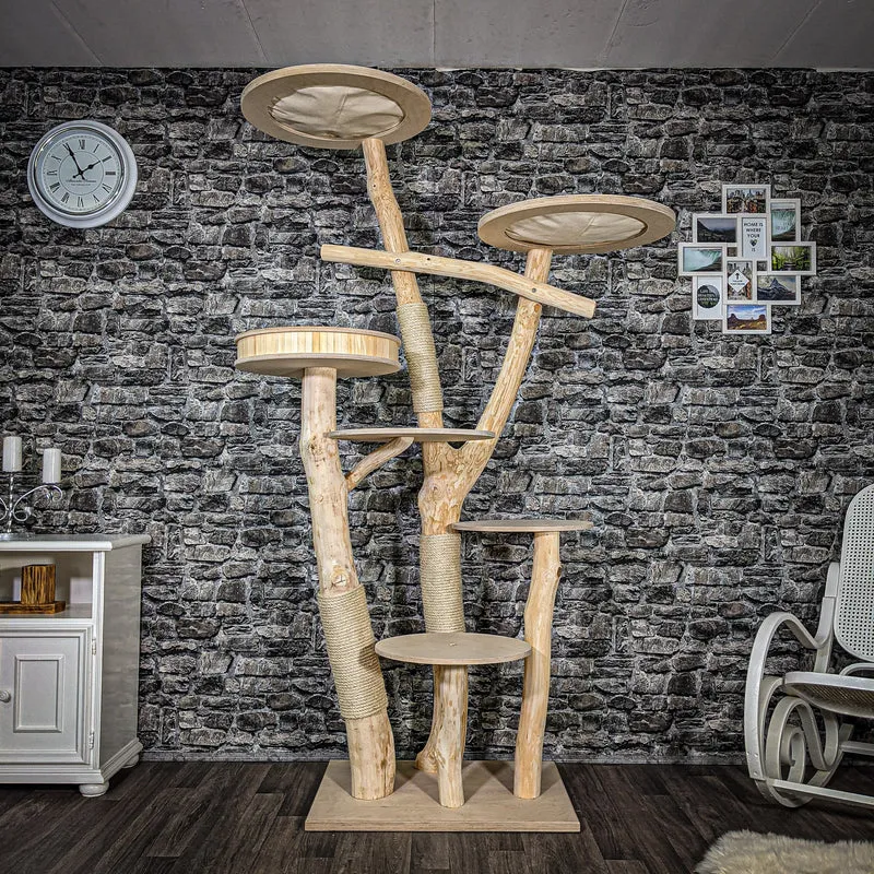 Naturkratzbaum 2510 Kratzbaum Natur Holz Design 211 cm hoch