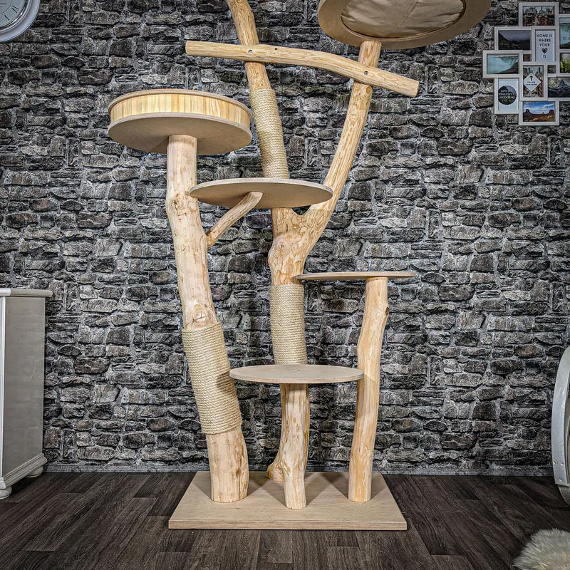 Naturkratzbaum 2510 Kratzbaum Natur Holz Design 211 cm hoch