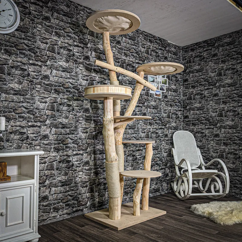 Naturkratzbaum 2510 Kratzbaum Natur Holz Design 211 cm hoch