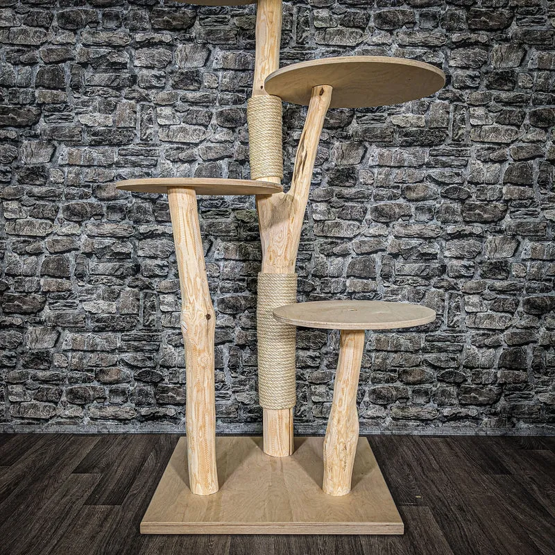 Naturkratzbaum 2512 Kratzbaum Natur Holz Design 145 cm hoch