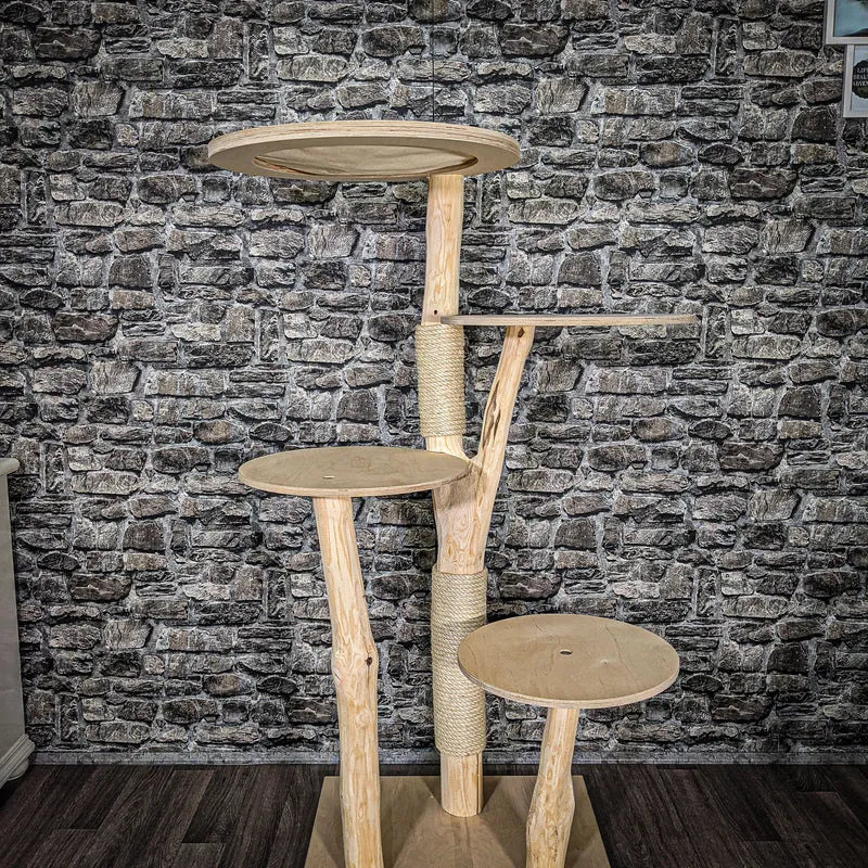 Naturkratzbaum 2512 Kratzbaum Natur Holz Design 145 cm hoch