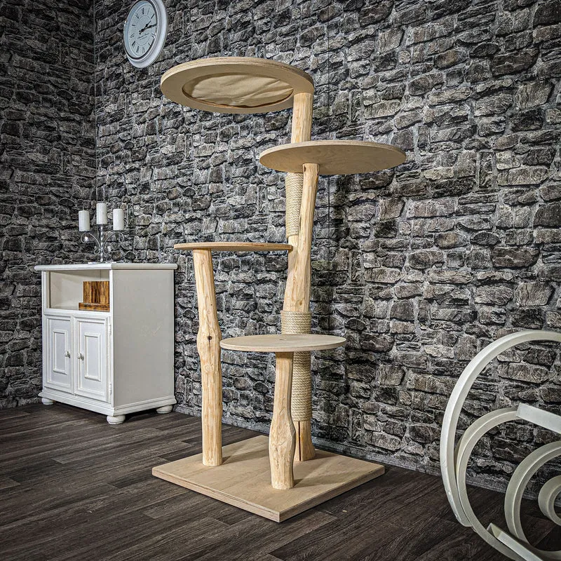 Naturkratzbaum 2512 Kratzbaum Natur Holz Design 145 cm hoch
