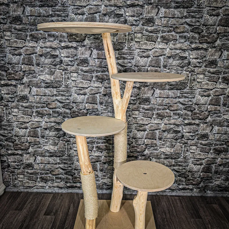 Naturkratzbaum 2514 Kratzbaum Natur Holz Design 146 cm hoch
