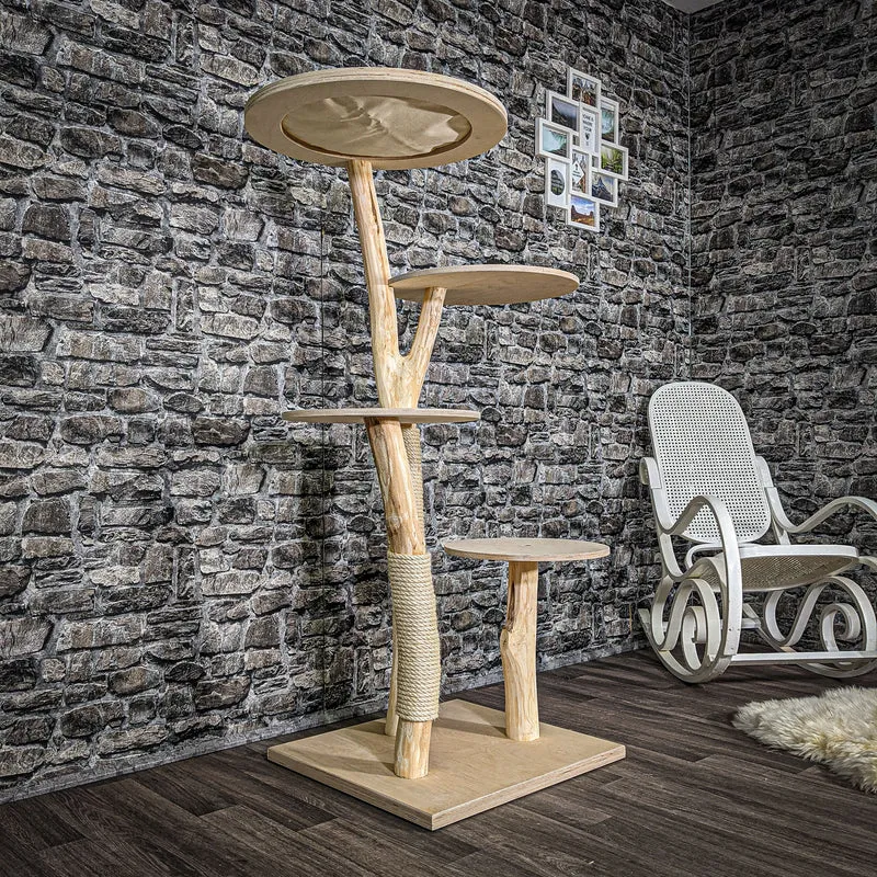 Naturkratzbaum 2514 Kratzbaum Natur Holz Design 146 cm hoch