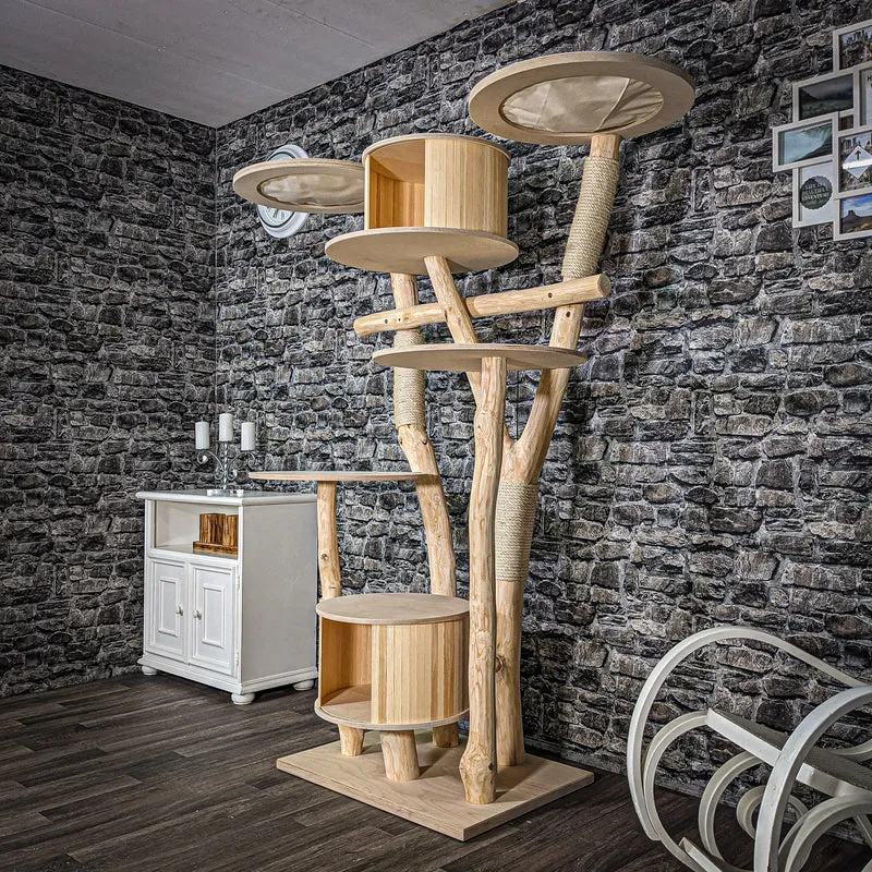 Naturkratzbaum 2518 Kratzbaum Natur Holz Design 190 cm hoch
