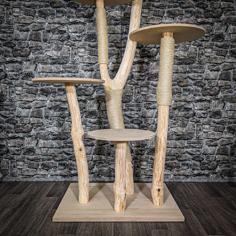 Naturkratzbaum 2523 Kratzbaum Natur Holz Design 174 cm hoch Katzenbaum
