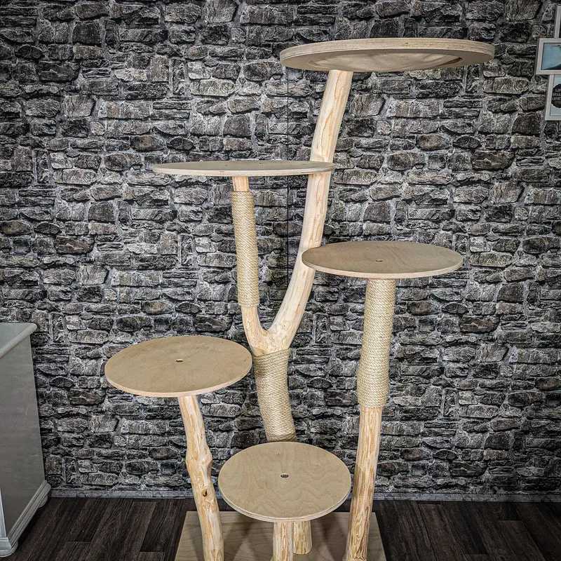 Naturkratzbaum 2523 Kratzbaum Natur Holz Design 174 cm hoch Katzenbaum