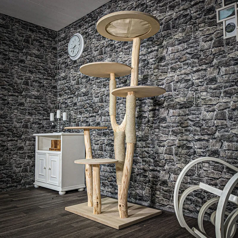Naturkratzbaum 2523 Kratzbaum Natur Holz Design 174 cm hoch Katzenbaum