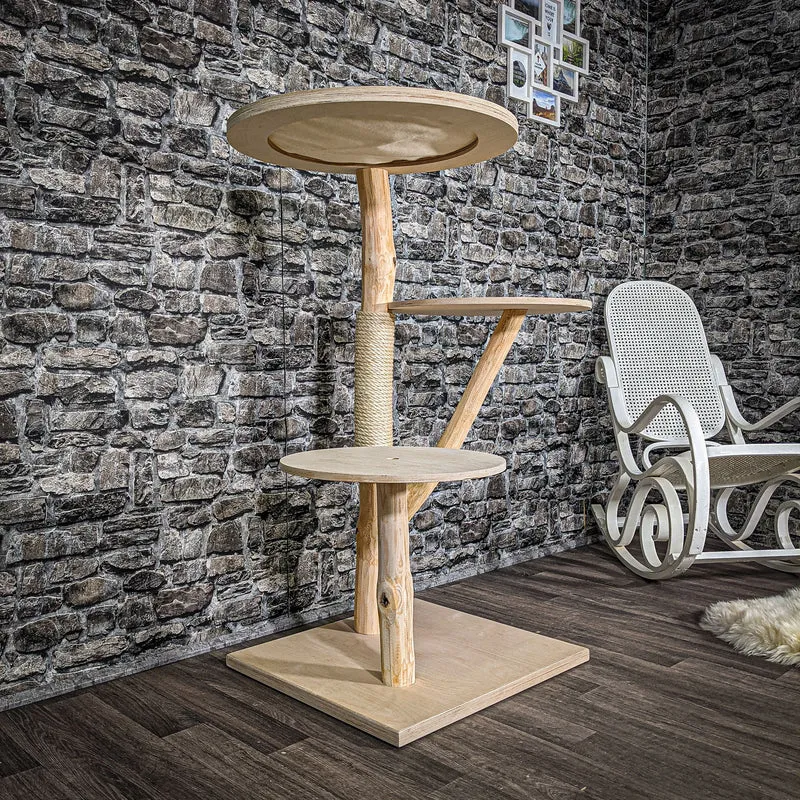 Naturkratzbaum 2528 Kratzbaum Natur Holz Design 117 cm hoch