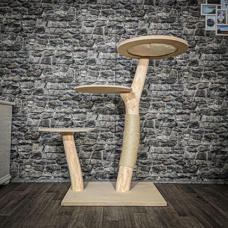 Naturkratzbaum 2503 Kratzbaum Natur Holz Design 123 cm hoch