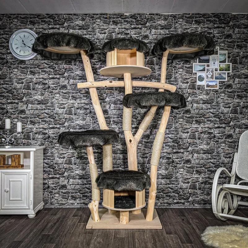 Naturkratzbaum 2502 Kratzbaum Natur Holz Design 196 cm hoch