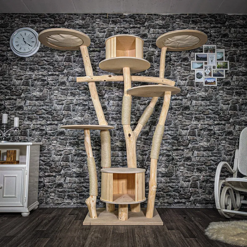 Naturkratzbaum 2502 Kratzbaum Natur Holz Design 196 cm hoch